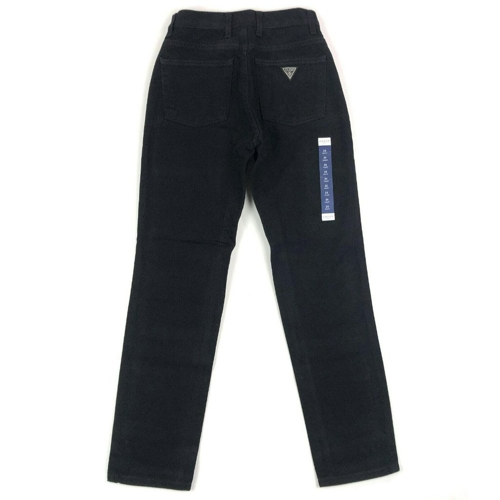 Guess 050 Original Women 24 Short Classic Fit VTG High Waist 90s Black Mom Jeans - Picture 2 of 11